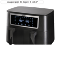 Bourgini Duo Health Fryer - Heteluchtfriteuse Zwart 8 L 2600 W Aantal Frituurmanden: 2 afbeelding 1