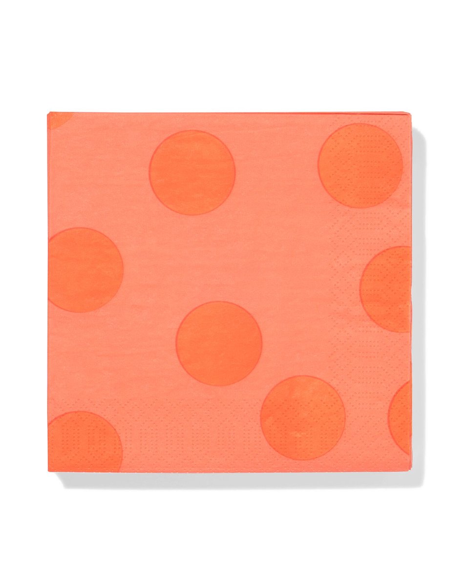 servetten 33x33cm papier stippen oranje - 20 stuks