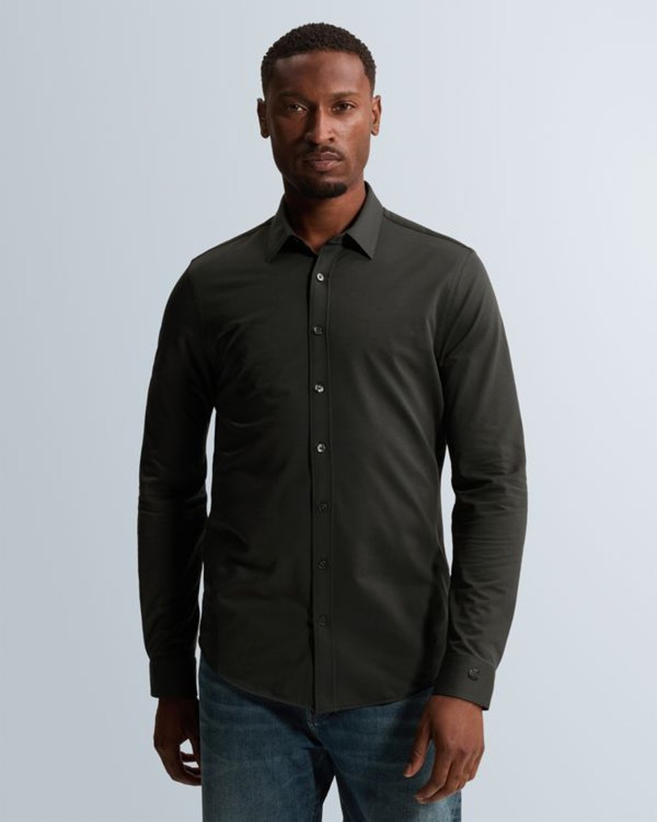 Shirt in jersey with Kent collar