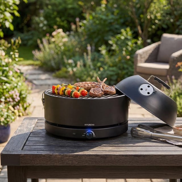 Hyundai tafelbarbecue met deksel
