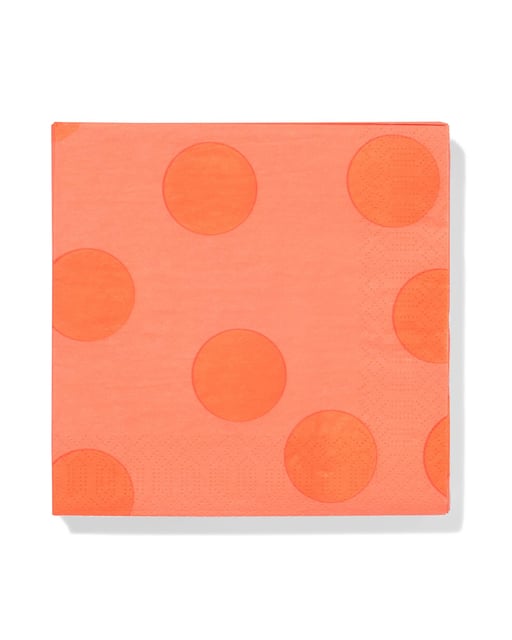 servetten 33x33cm papier stippen oranje - 20 stuks