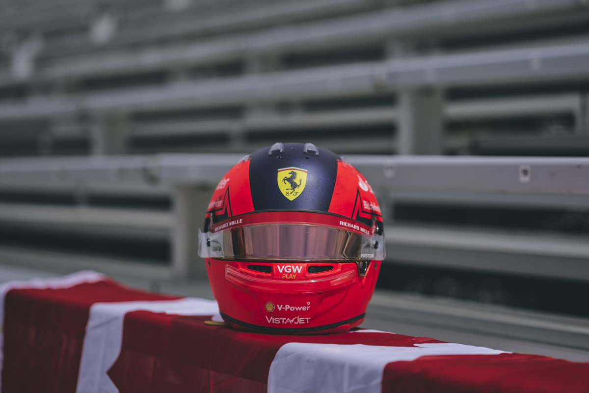 Charles Leclerc Gilles Villeneuve tribute helmet front view