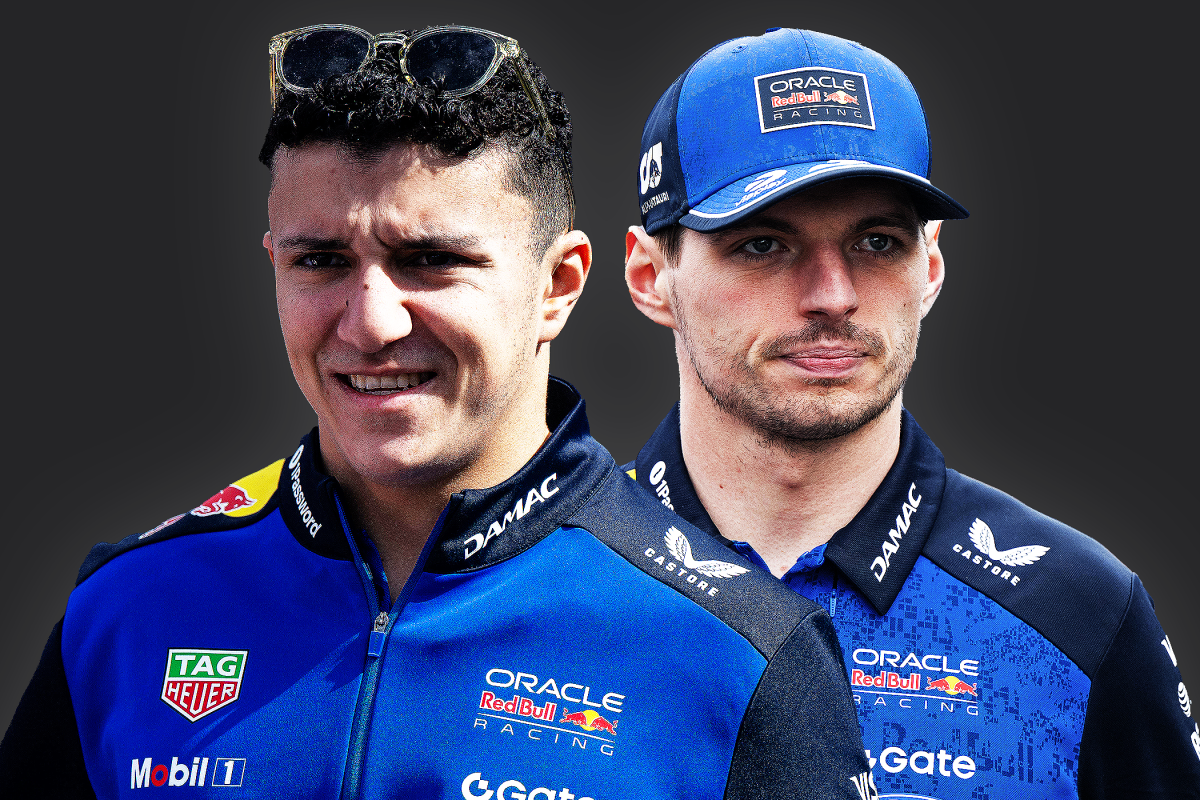 Isack Hadjar and Max Verstappen