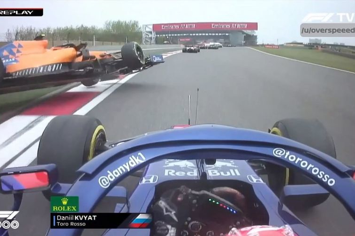 VIDEO: Kvyat torpedoes both McLarens!