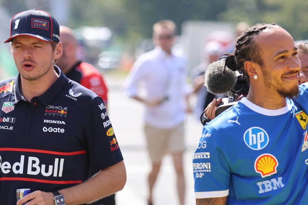 Max Verstappen, Lewis Hamilton, Red Bull, Ferrari, Monza, Italy, 2025
