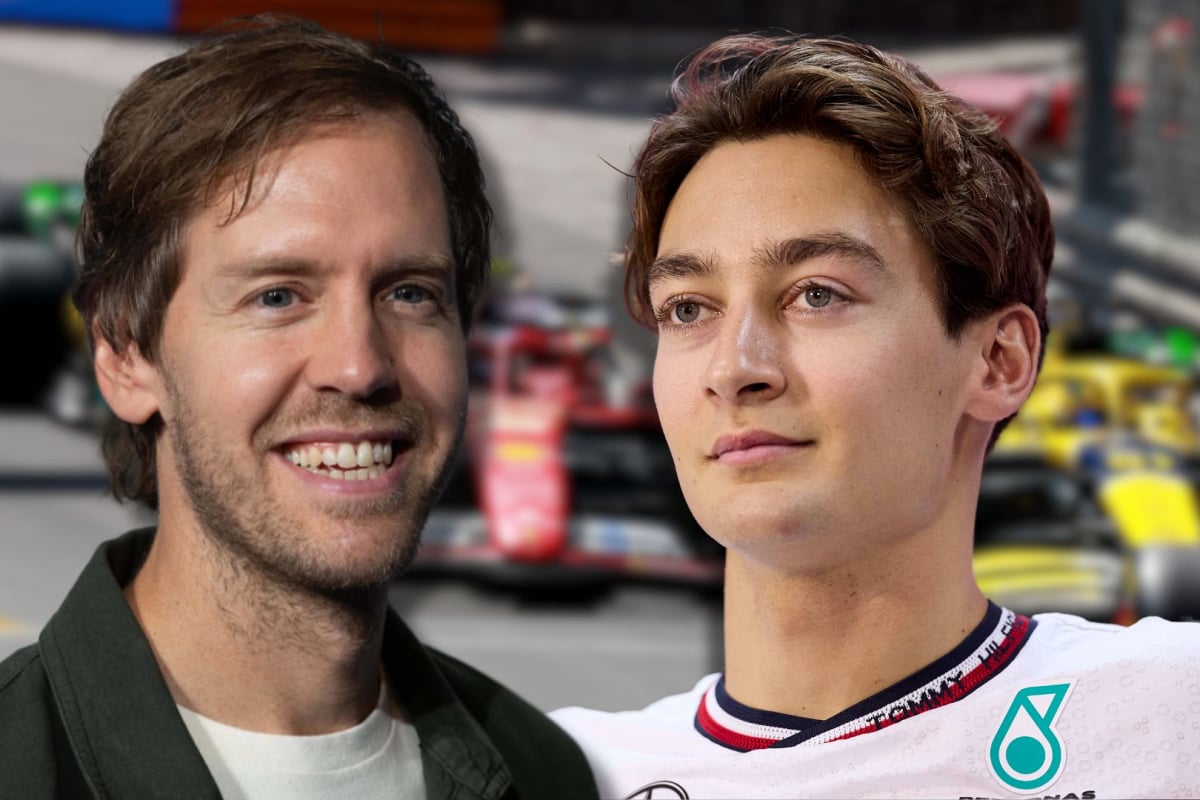 Sebastian Vettel, George Russell, Social, 2024