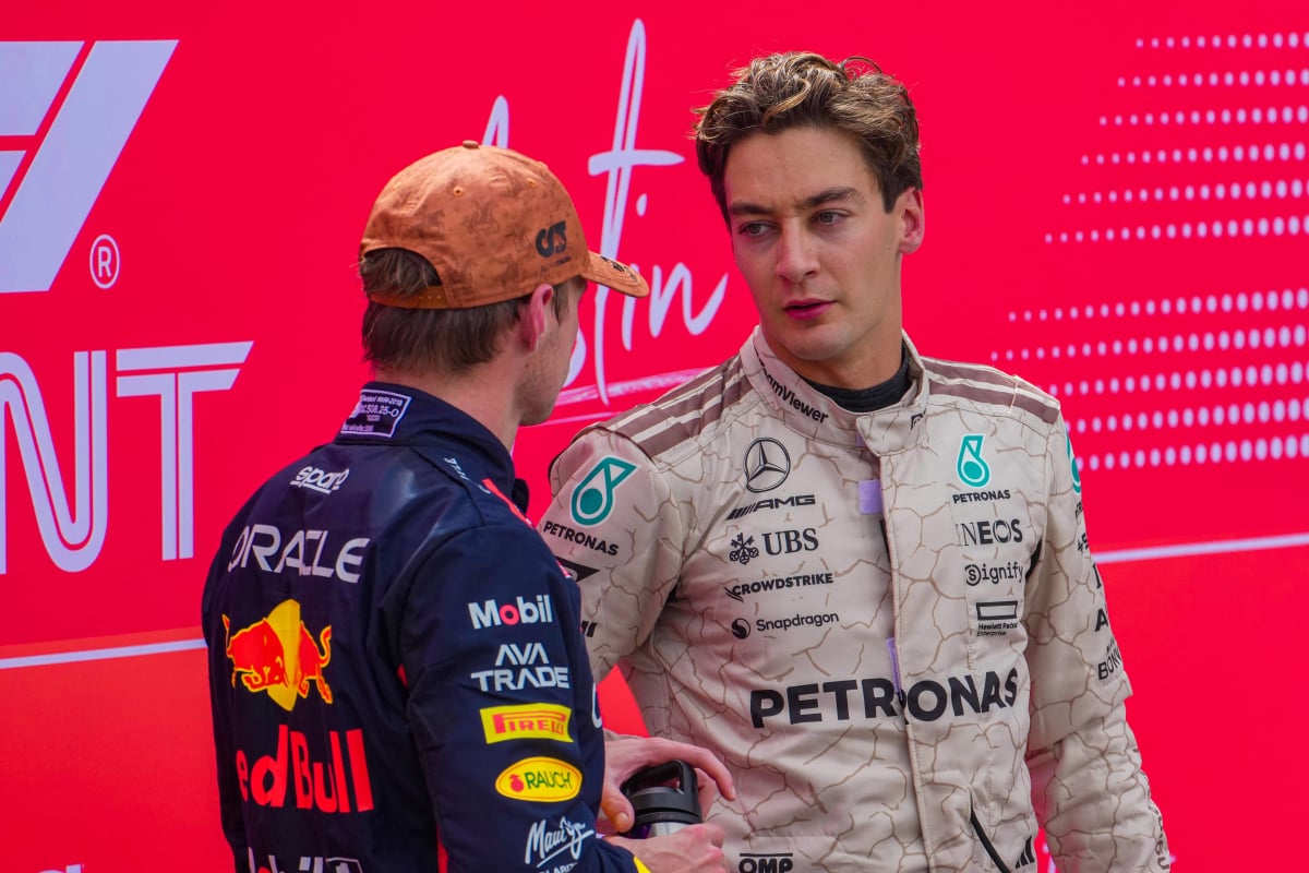 George Russell and Max Verstappen in Austin