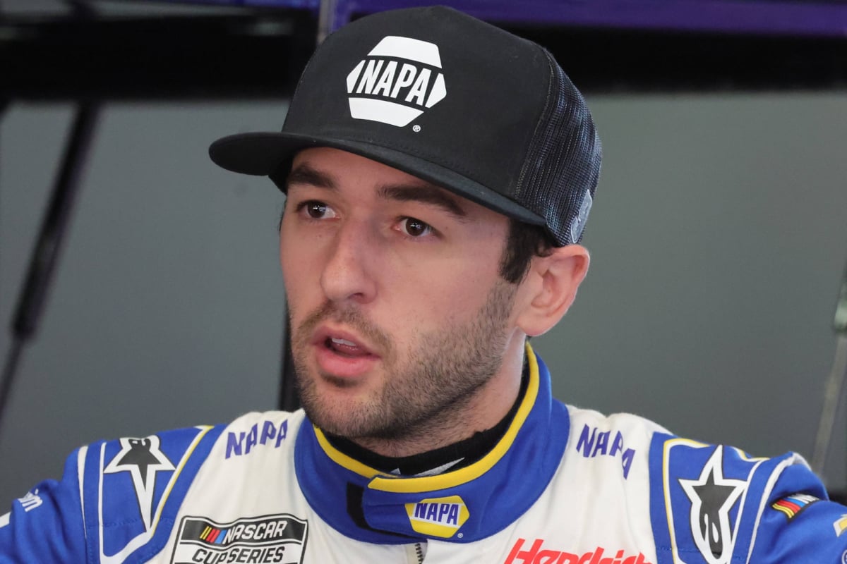 An image of Hendrick Motorsports NASCAR driver Chase Elliott looking surprised