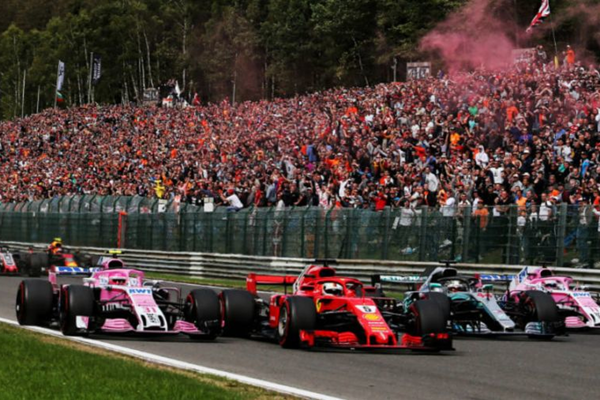 Ocon 'a metre' from Belgian GP lead