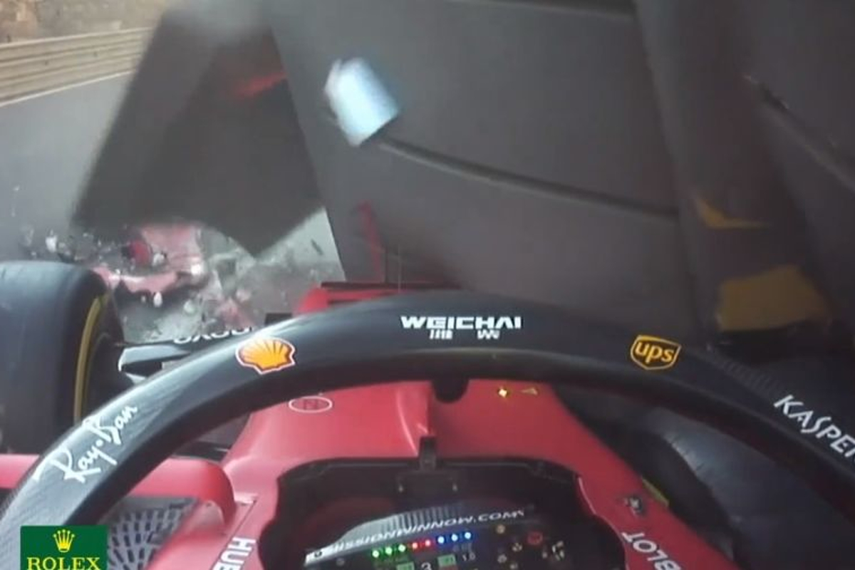 VIDEO: Leclerc crashes Ferrari in Baku qualifying!