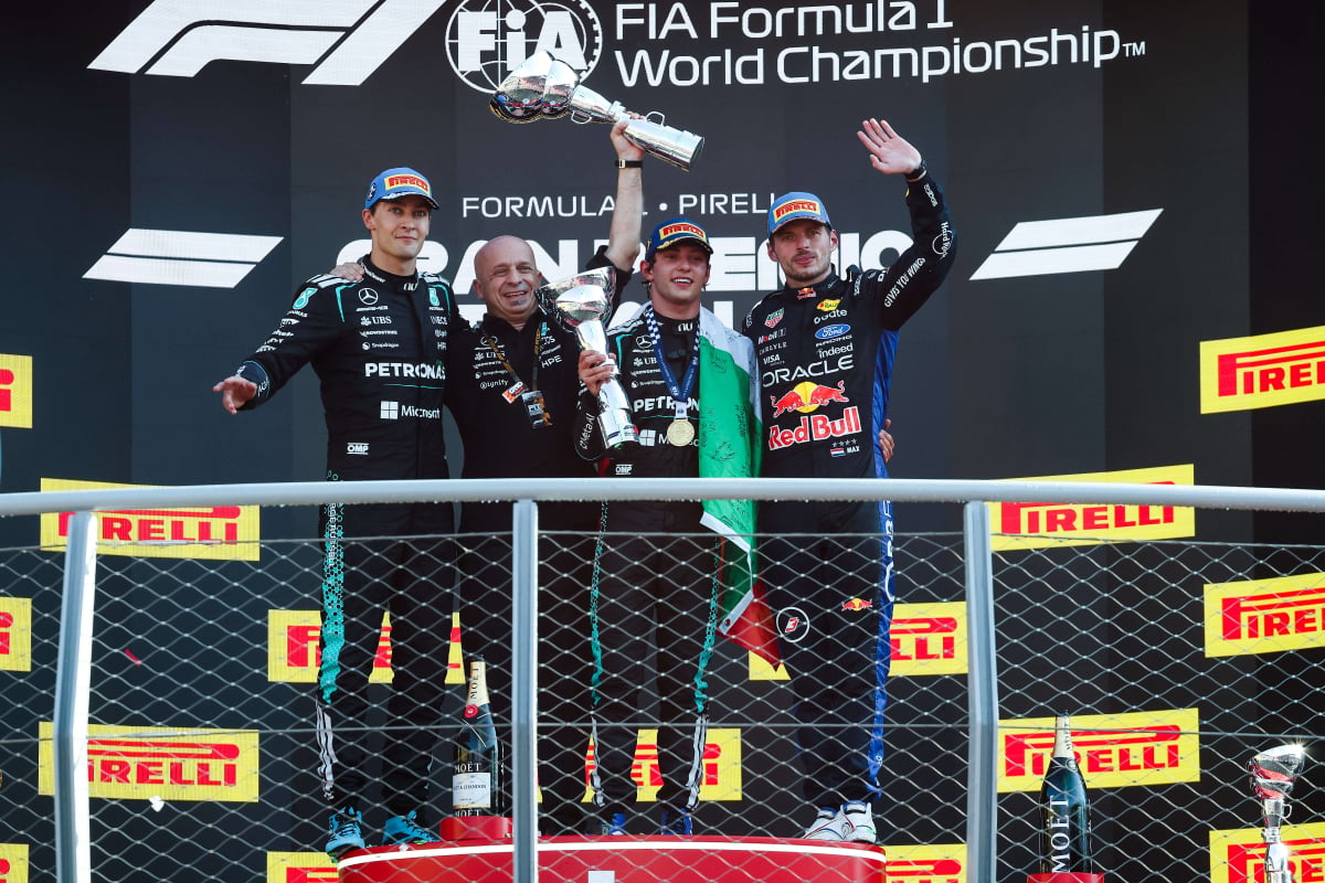 Kimi Antonelli, George Russell, Max Verstappen, Generic, ItalianGP, 2026