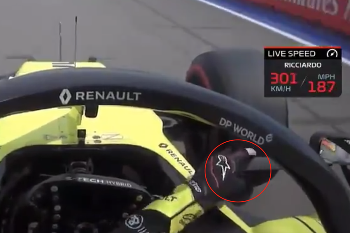 VIDEO: Ricciardo zet zijn spiegeltje even recht met 300 km/u