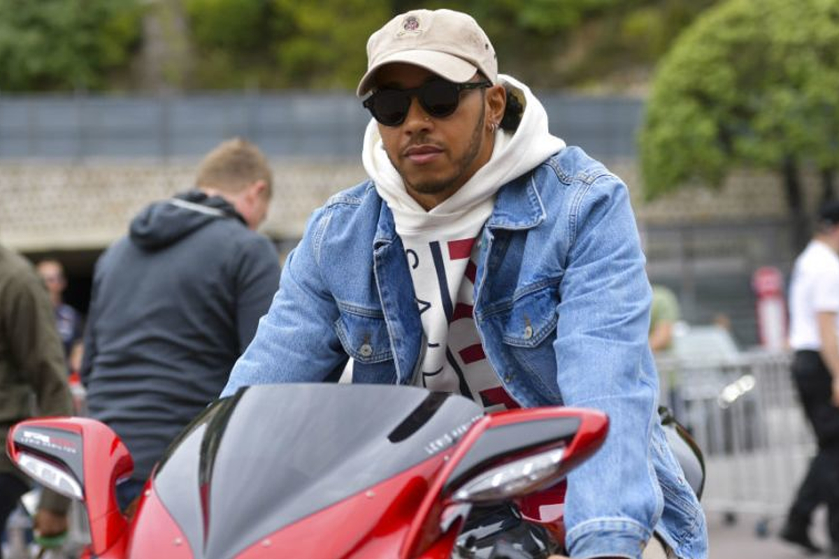 PHOTOS: Hamilton arrives at Monaco GP on two wheels in style!