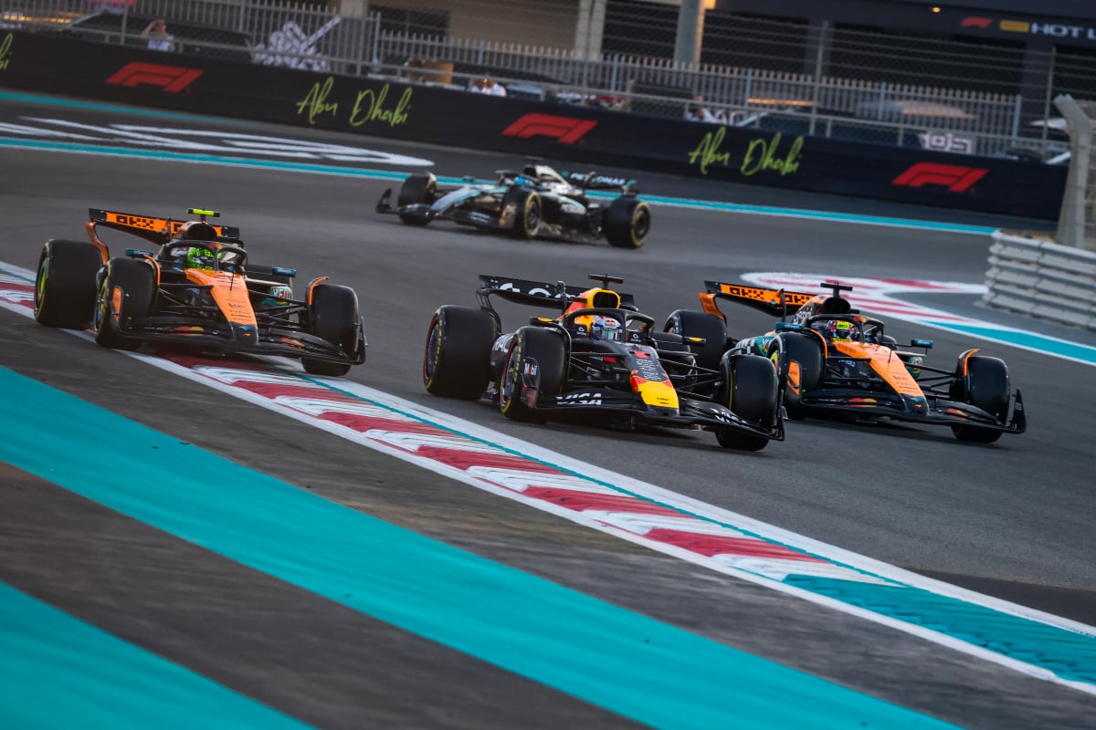 start, abu dhabi, verstappen, norris, piastri 