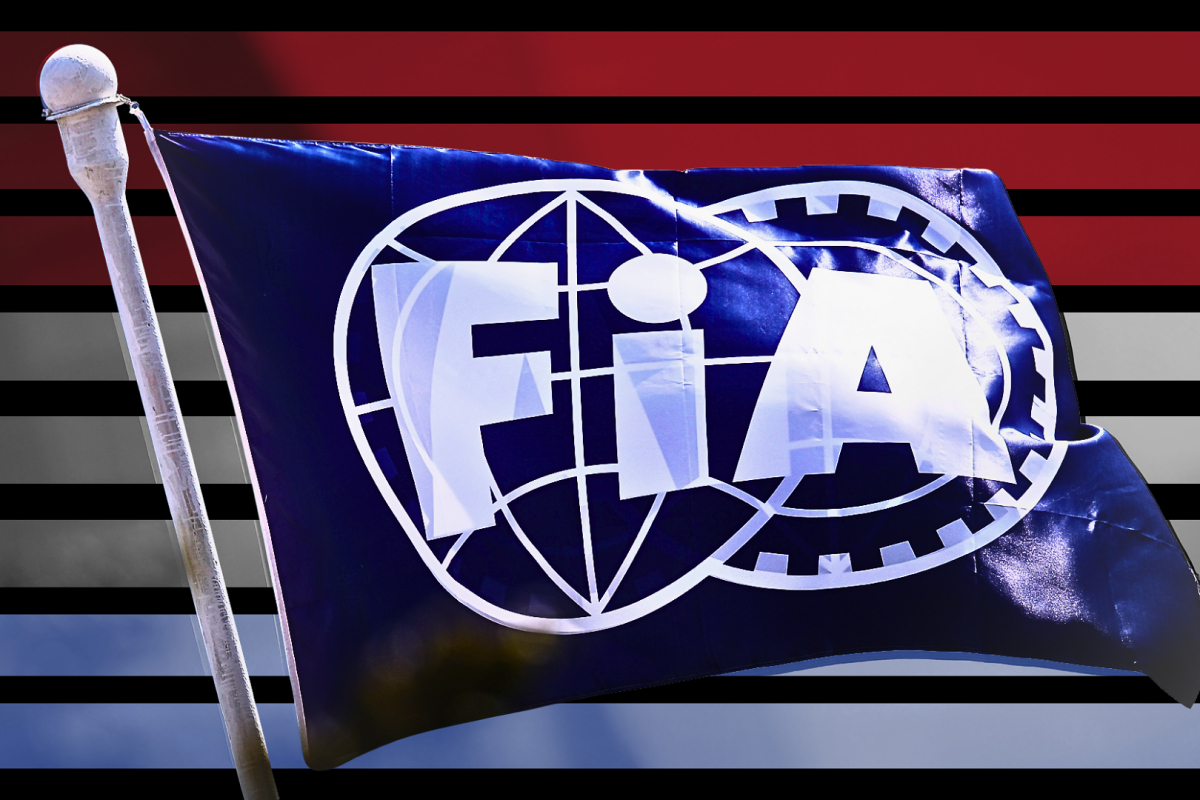 The FIA logo with Dutch colours in the background