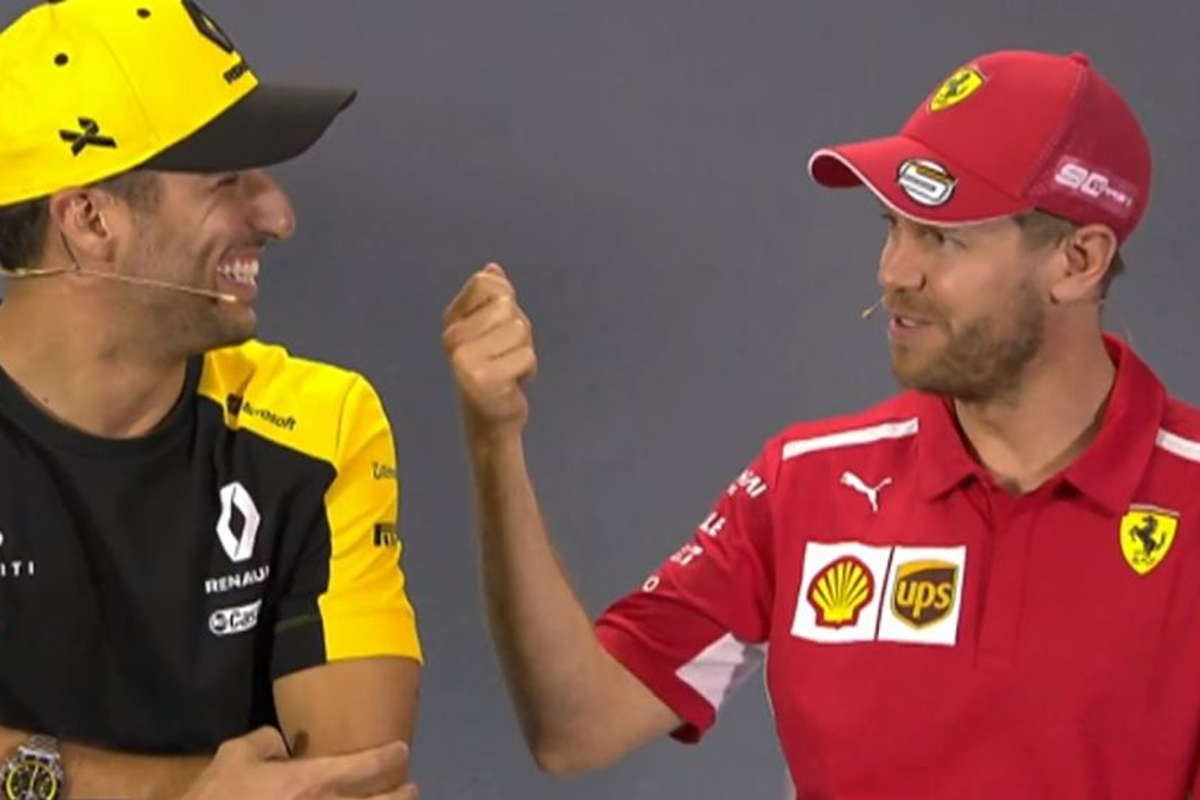 VIDEO: Vettel's Australian accent cracks up Ricciardo