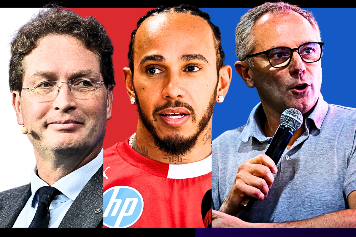 ola kallenius, lewis hamilton, stefano domenicali, f1, graphic 