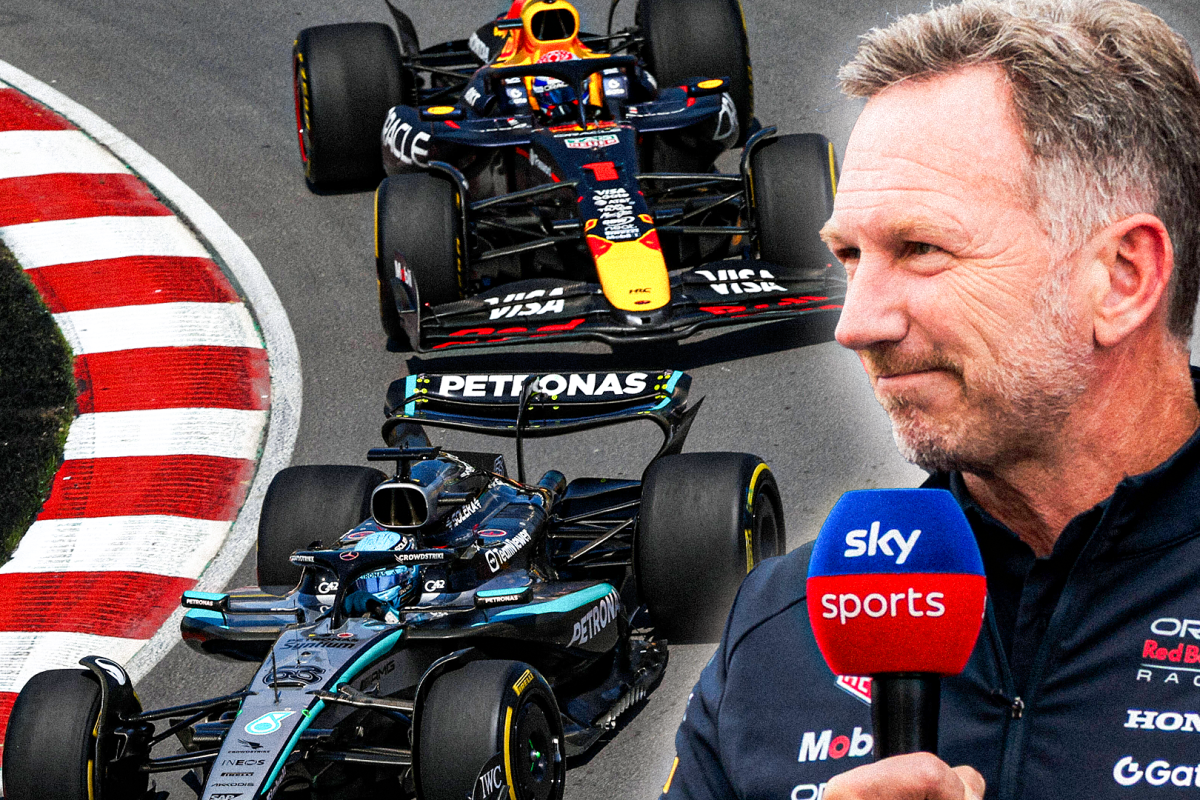 Russell, Verstappen, Horner, socials