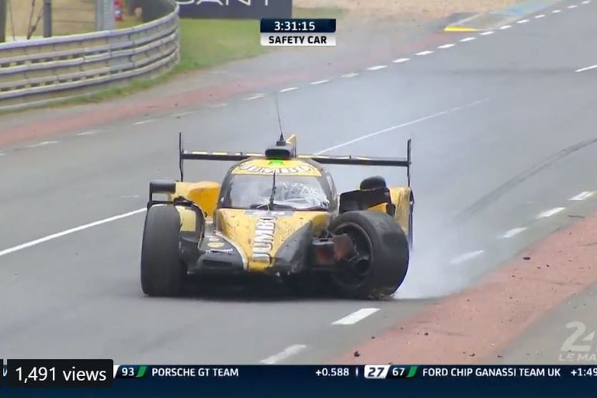 VIDEO: De Vries wrecks car in HUGE Le Mans shunt... but keeps going!