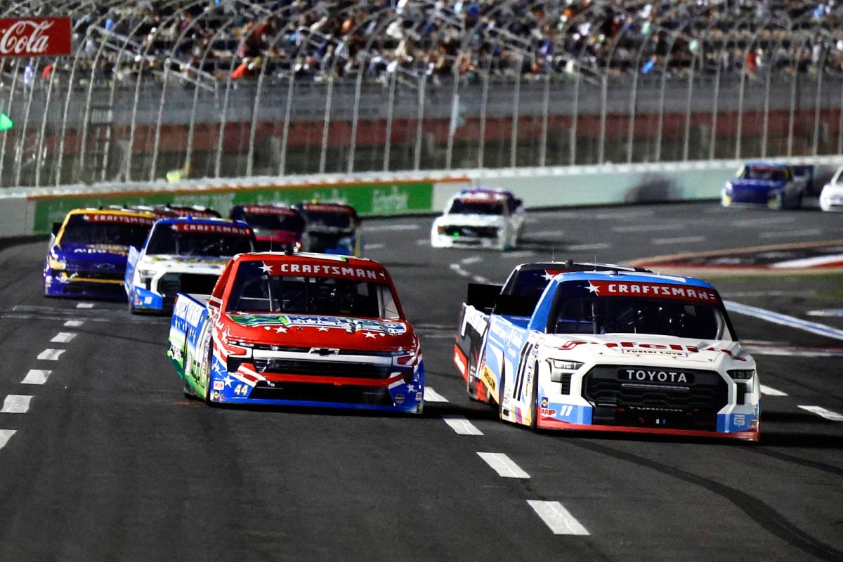 An generic image of a NASCAR Truck Series race at Charlotte Motor Speedway