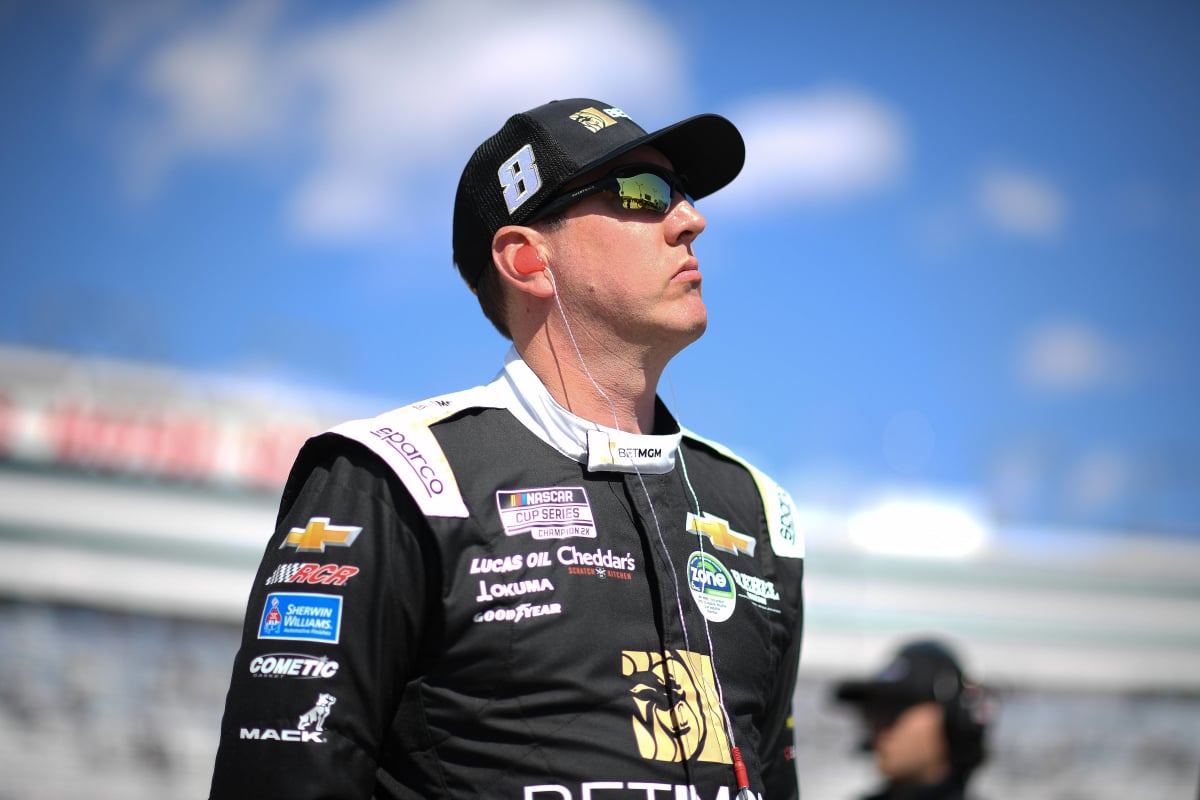 A generic image of NASCAR driver Kyle Busch looking into the distance