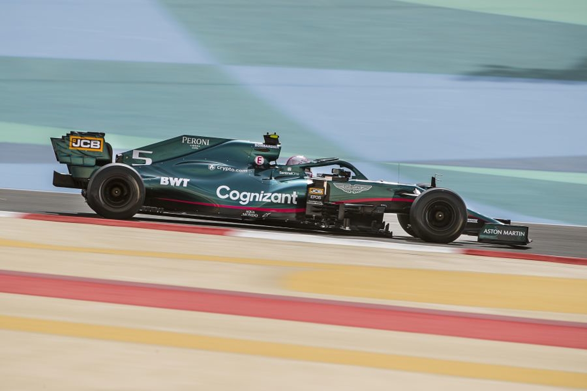 Vettel in his Aston Martin.