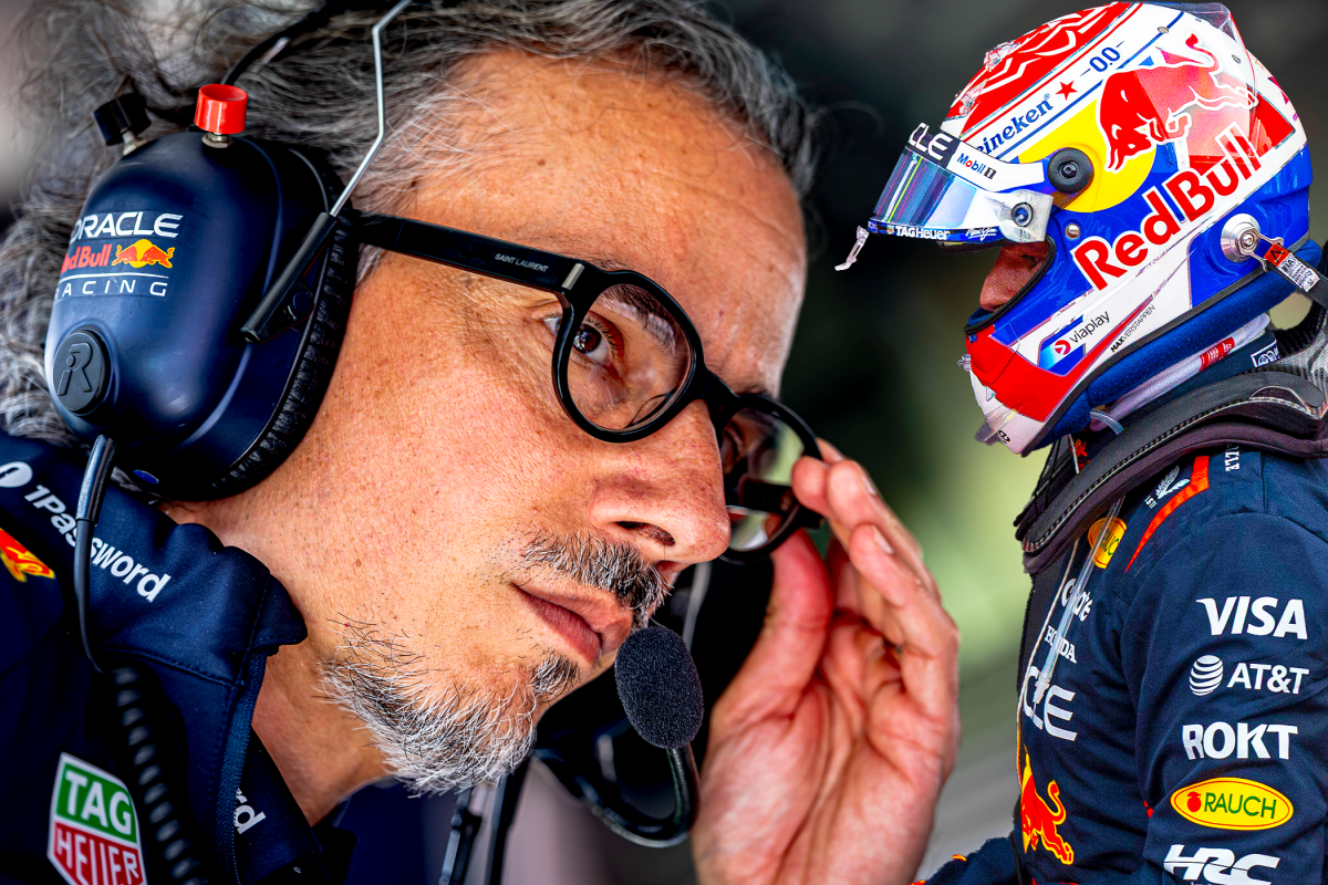Laurent Mekies and Max Verstappen