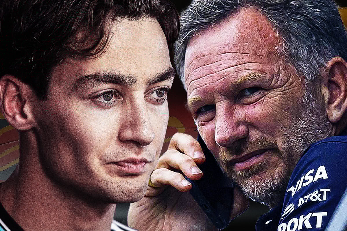 George Russell and Christian Horner