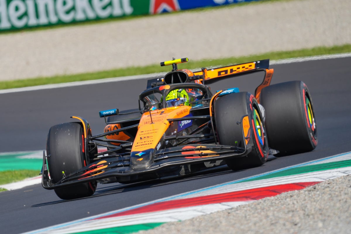 Norris during FP2 at Monza