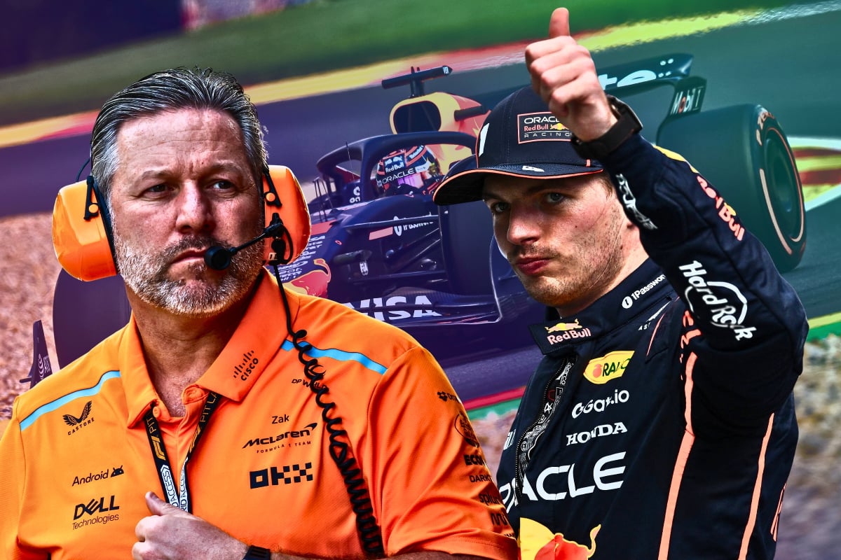 Zak Brown and Max Verstappen