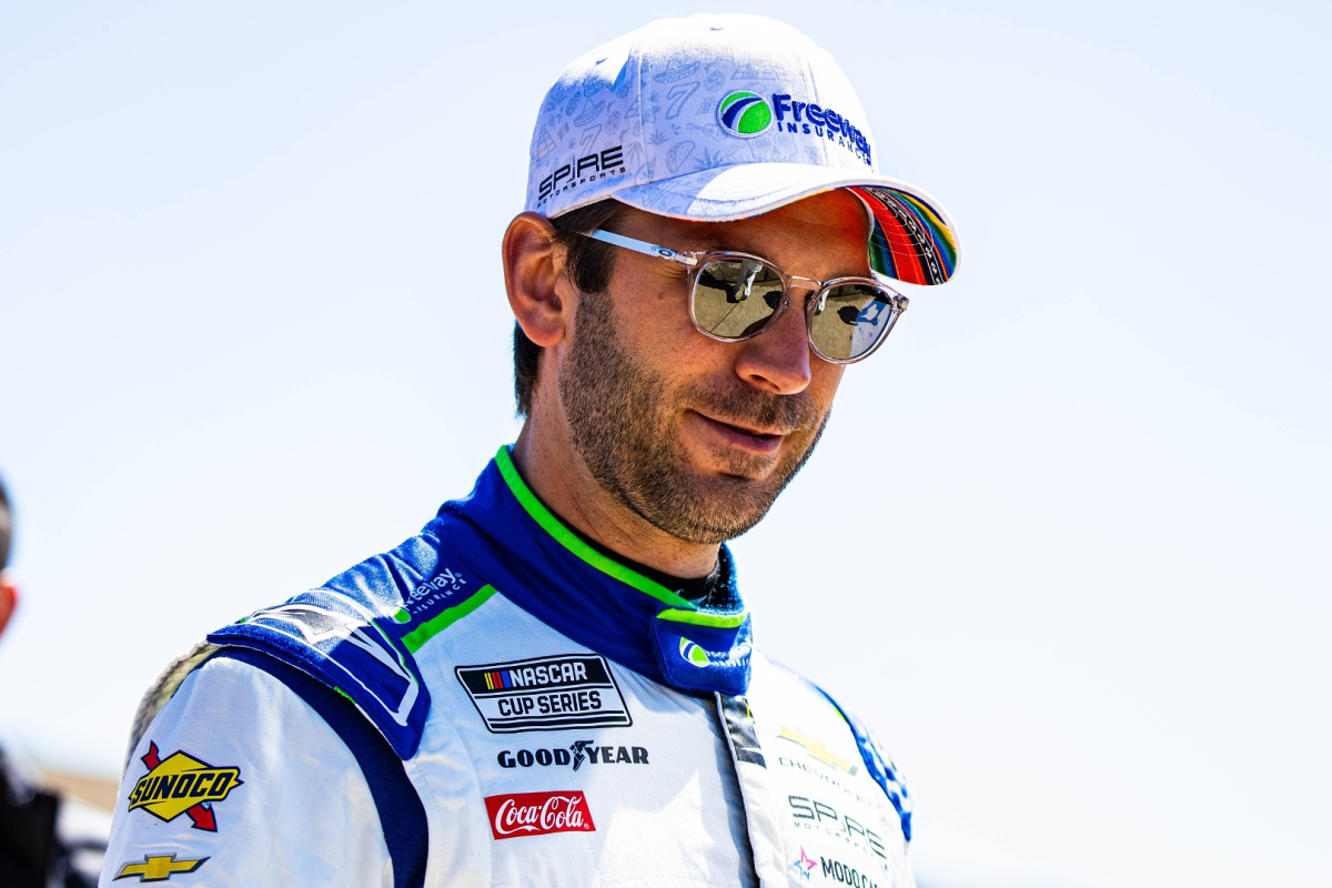 An image of Spire Motorsports NASCAR driver Daniel Suarez at Texas Motor Speedway