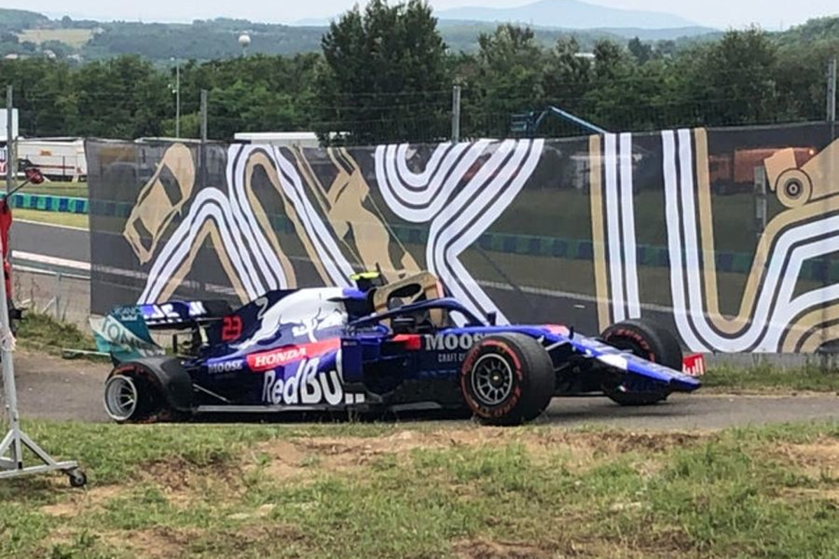 Albon wrecks Toro Rosso in wet session: Hungarian GP FP2 Results