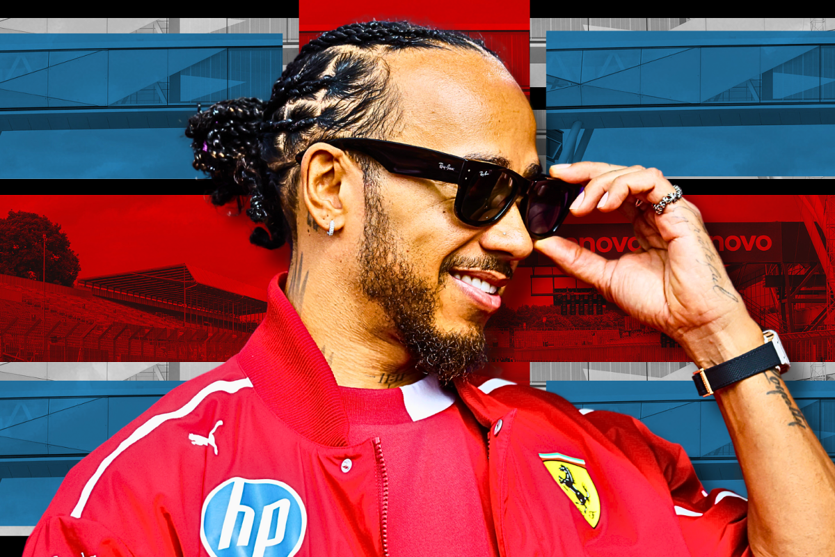 Lewis Hamilton with the British flag