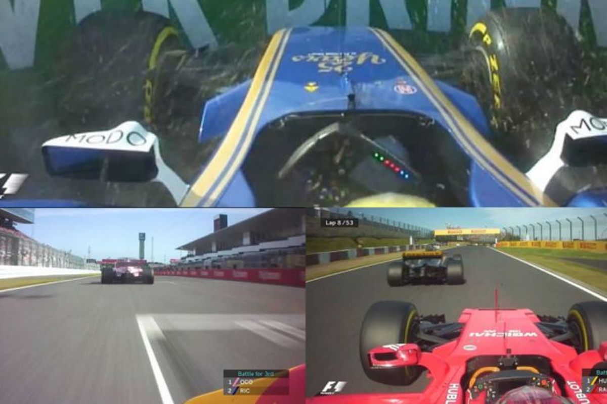 VIDEO's: Het spektakel van Ricciardo, Räikkönen en Ericsson