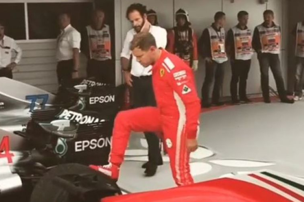 VIDEO: What was Vettel doing to Hamilton's Mercedes?