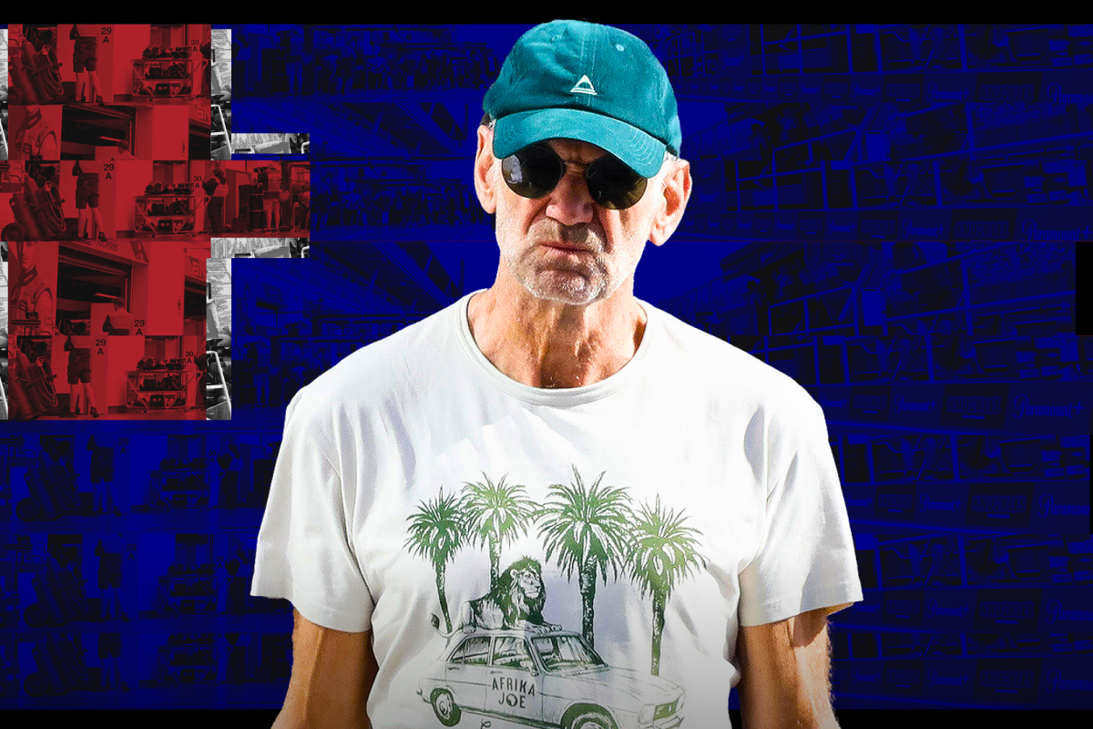 Adrian Newey in front of the Australian flag