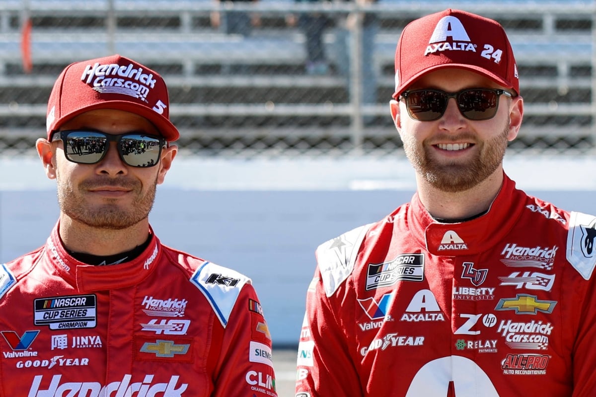 An image of Hendrick Motorsports teammates Kyle Larson and William Byron