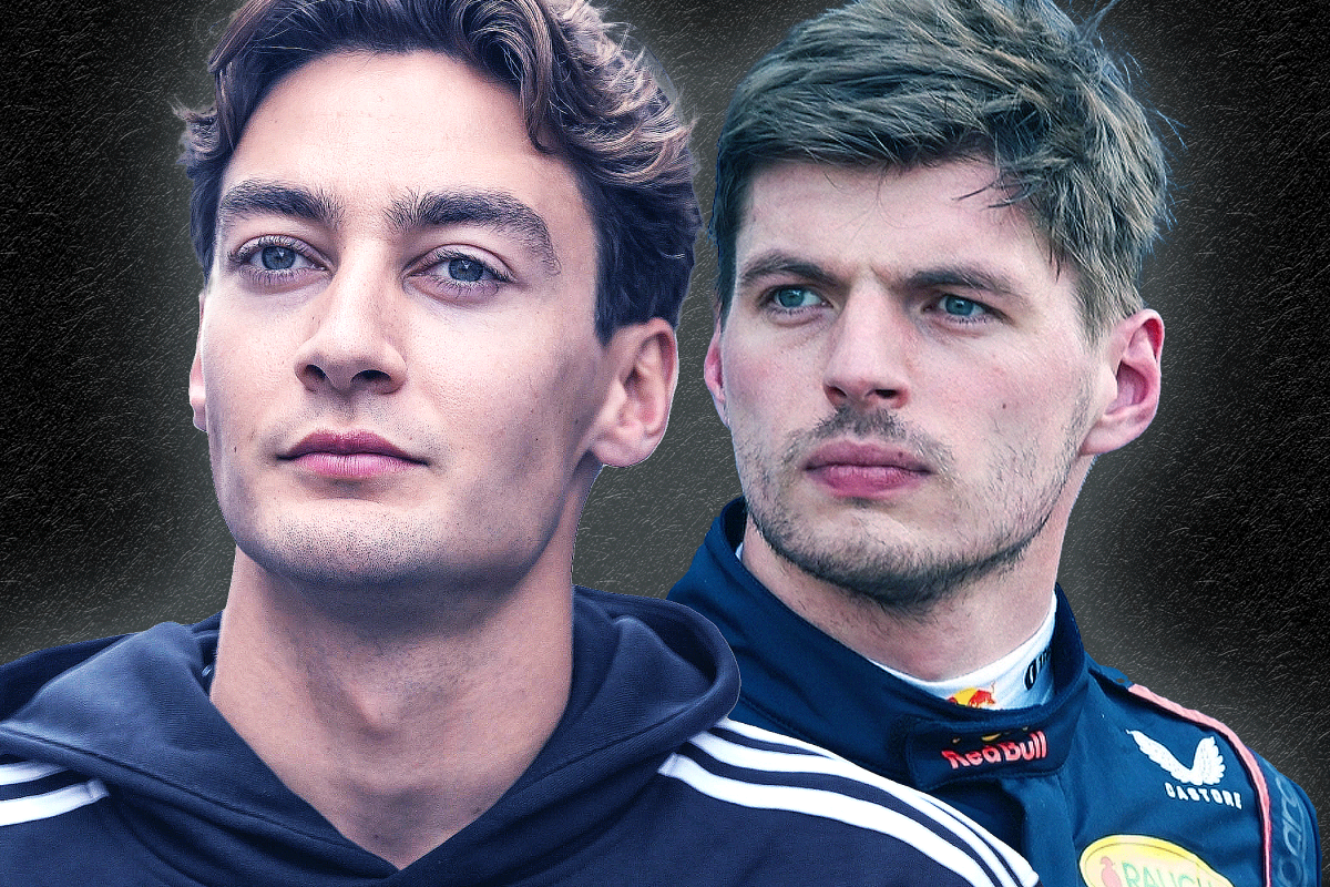 George Russell and Max Verstappen