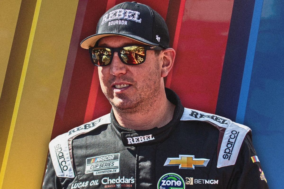 A composite image of NASCAR driver Kyle Busch