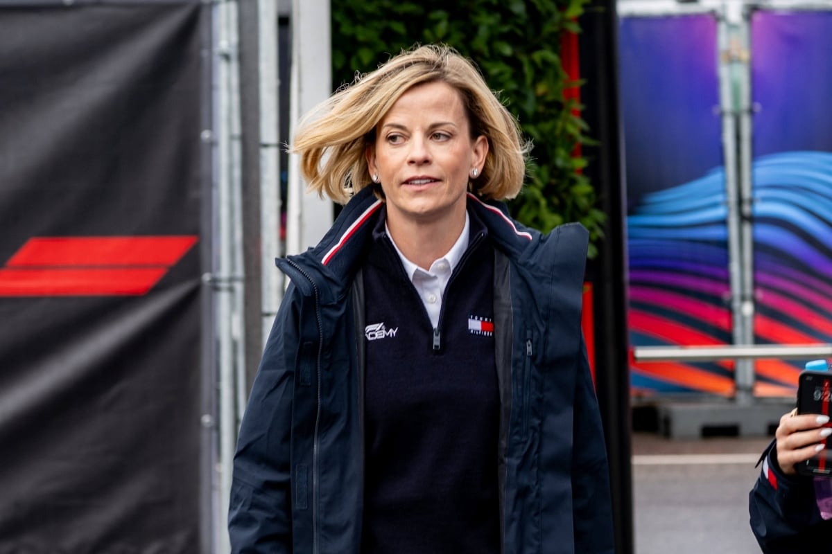 Susie Wolff walking through the paddock in Zandvoort at the 2025 Dutch Grand Prix