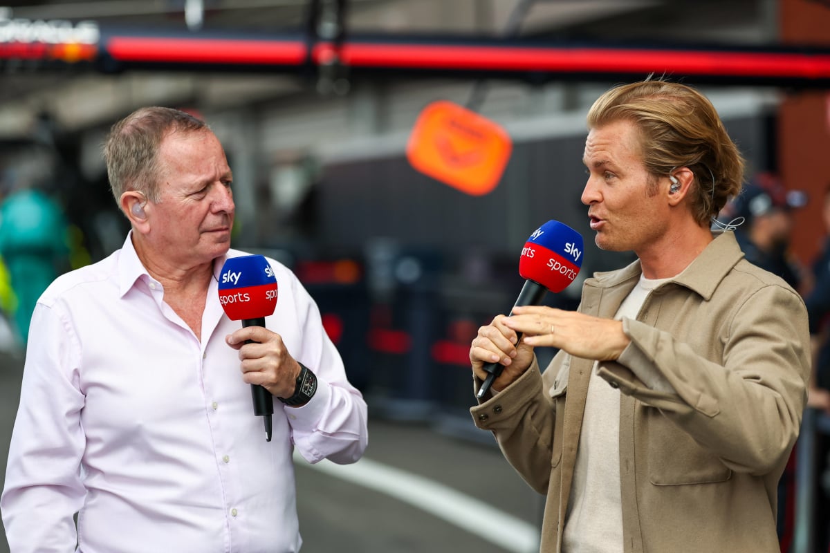 Nico Rosberg and Martin Brundle on an F1 gridwalk