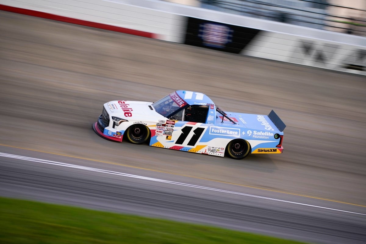 An image of NASCAR Truck Series driver Corey Heim on track