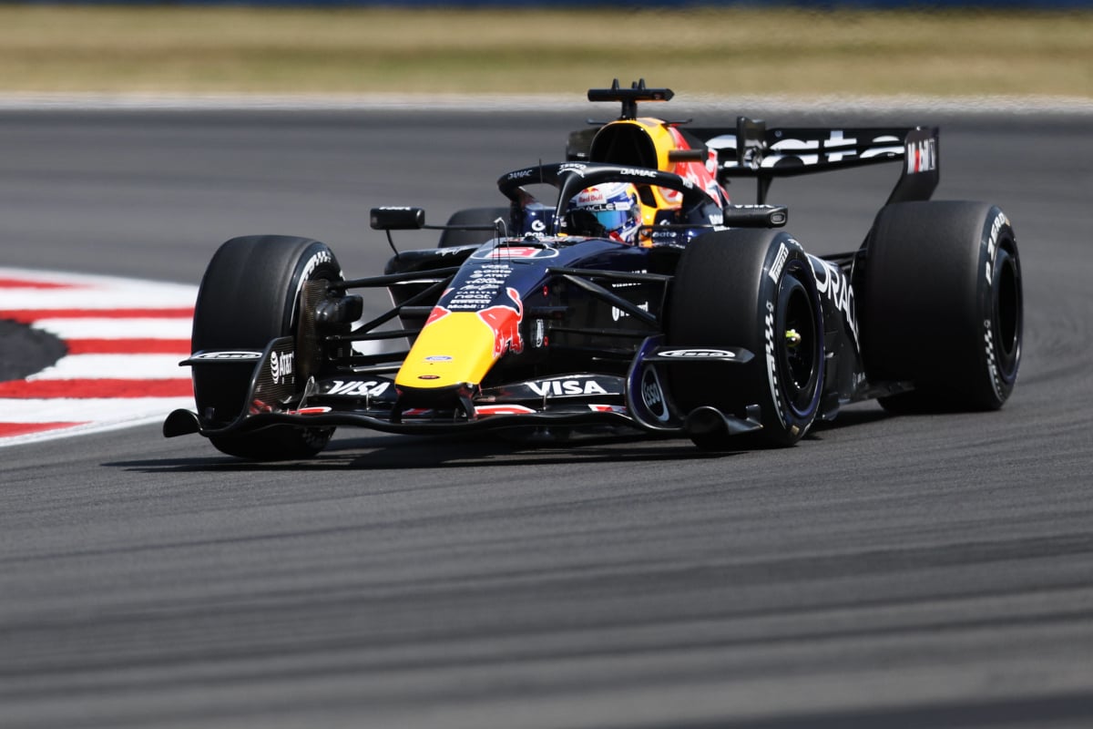 Verstappen during practice at Silverstone