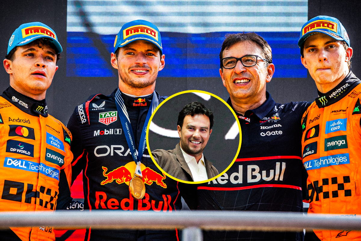 Pérez, Verstappen, Norris, Piastri, socials