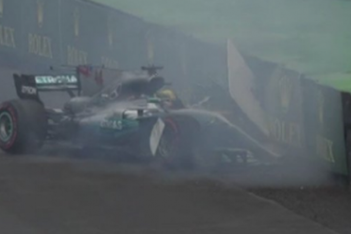 VIDEO: Hamilton's qualifying crash in Brazil GP