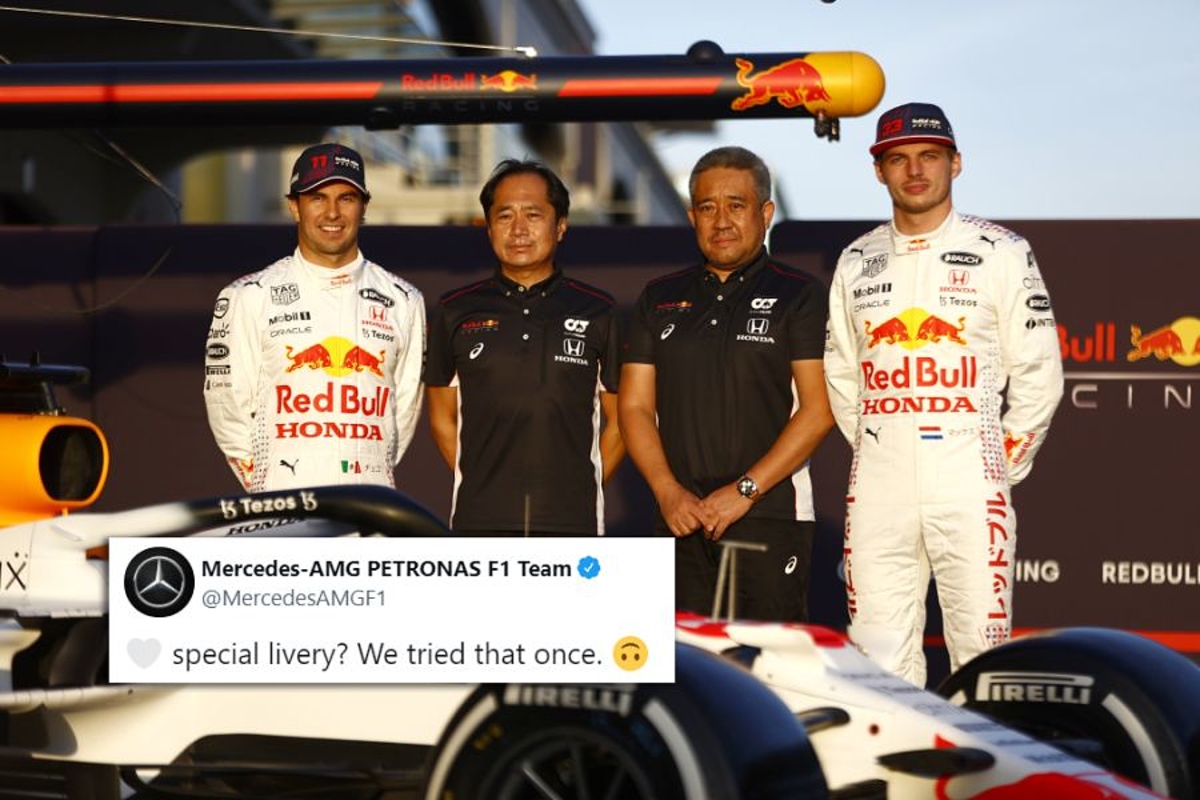 Mercedes grapt over speciale livery Red Bull: "Hebben wij ook wel eens geprobeerd"