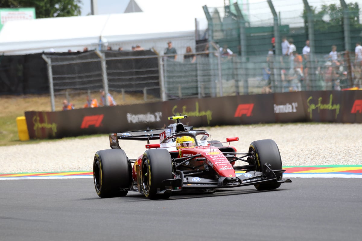 Hamilton during FP1 at Spa-Francorchamps