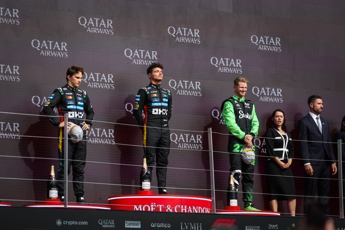 Podium, Generic, British GP, 2025, Norris, Piastri, Hulkenberg