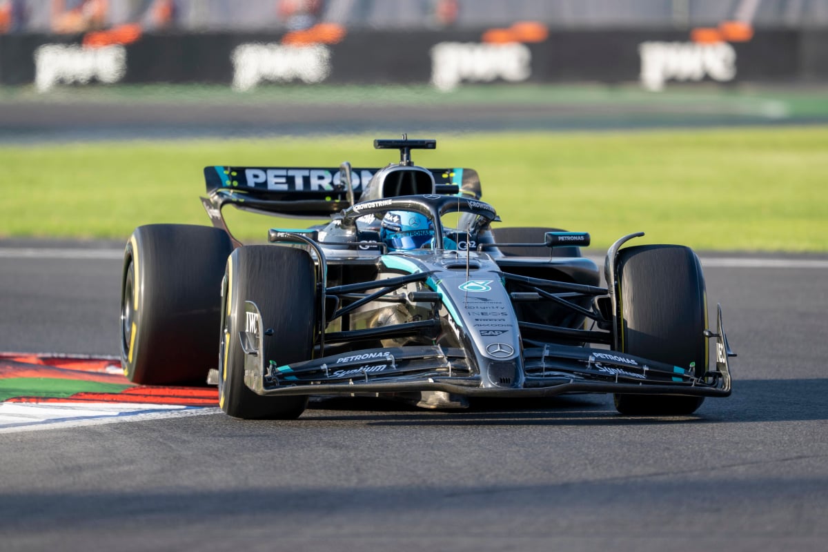Russell during practice in Mexico