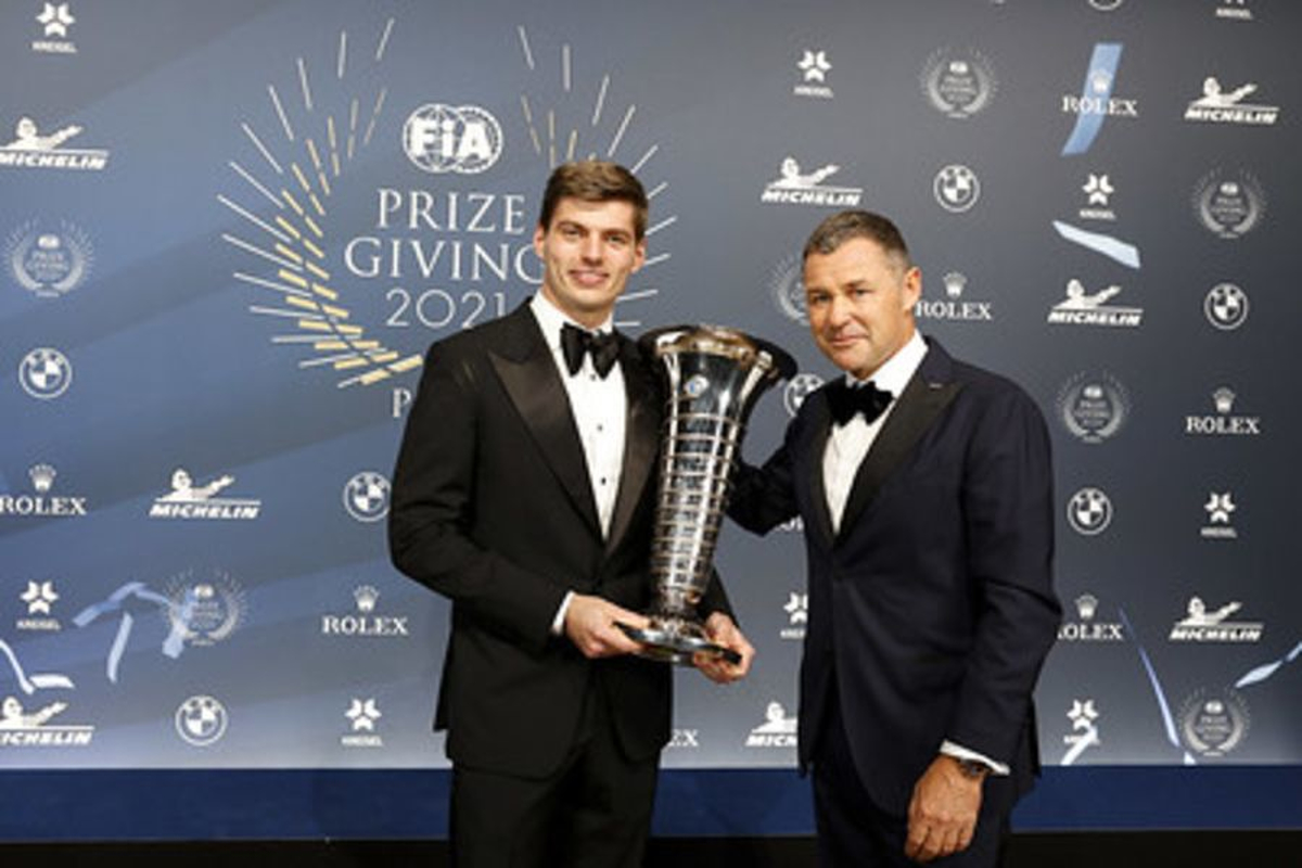 GALLERY: Max Verstappen receives F1 trophy as Lewis Hamilton skips awards 